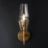 Modern Wall Sconce  Brass Frame Clear Glass Shade - Product detail 8