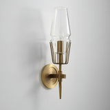 Modern Wall Sconce  Brass Frame Clear Glass Shade - Product detail 11