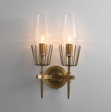 Modern Wall Sconce  Brass Frame Clear Glass Shade - Product detail 16