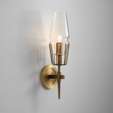 Modern Wall Sconce  Brass Frame Clear Glass Shade - Product detail 18