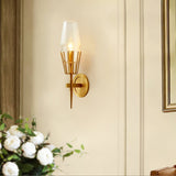 Modern Wall Sconce  Brass Frame Clear Glass Shade - Product detail 6