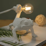 Chameleon Table Lamp  White Resin Animal Design - Product example