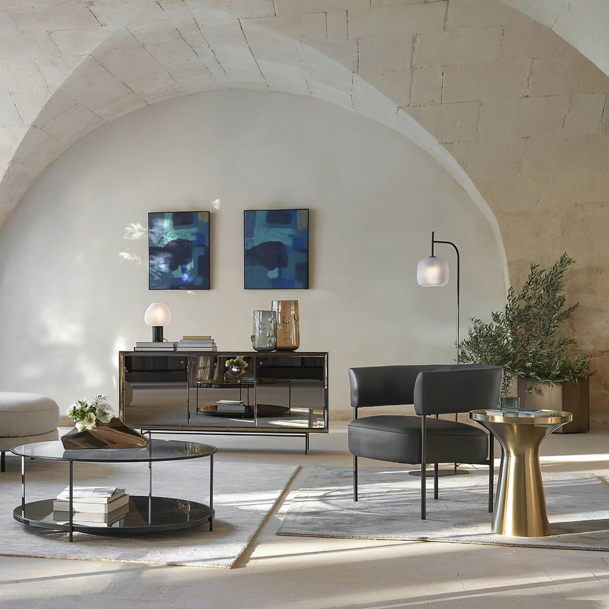 Modern Table Lamp  Frosted Glass Dome With Marble Base - Product detail 12