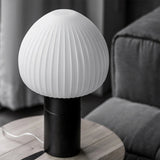 Modern Table Lamp  Frosted Glass Dome With Marble Base - Product example