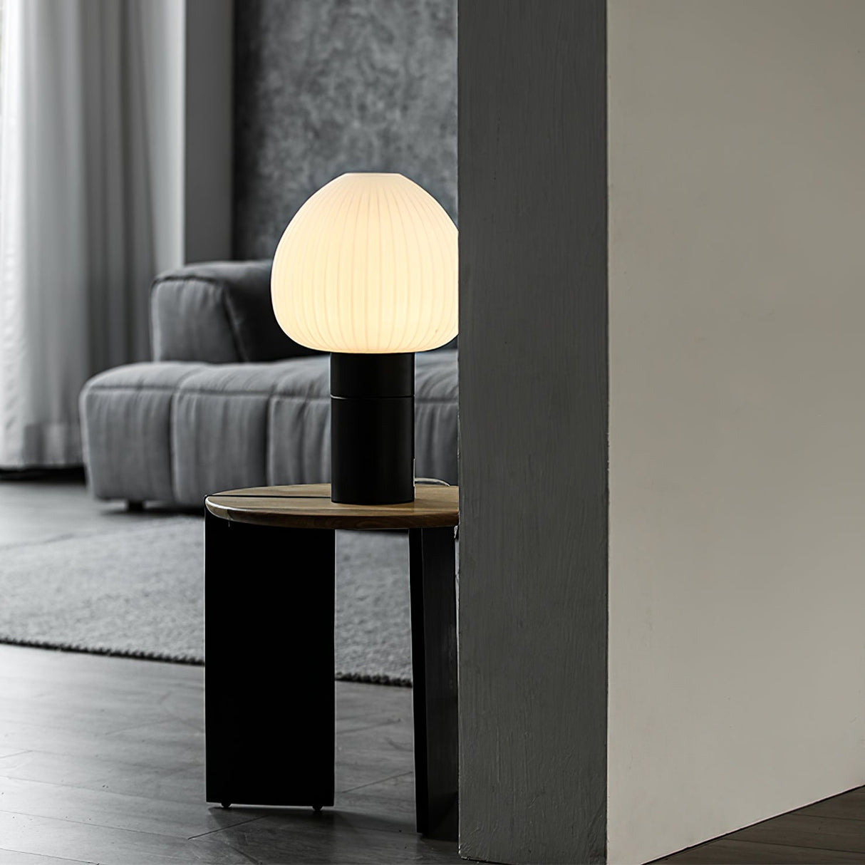 Modern Table Lamp  Frosted Glass Dome With Marble Base - Product detail 6