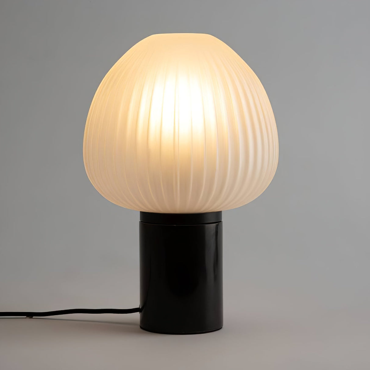Modern Table Lamp  Frosted Glass Dome With Marble Base - Detailed view