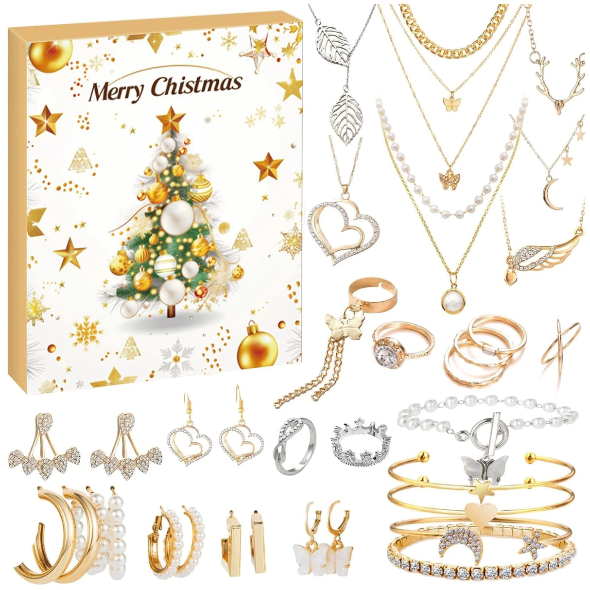 Christmas Jewelry Advent Calendar  22-Piece DIY Charm Set - Product showcase