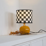 Geometric Table Lamp  Orange Glass Base with Checkerboard Shade - Product detail 19