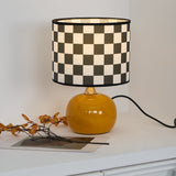 Geometric Table Lamp  Orange Glass Base with Checkerboard Shade - Product detail 13