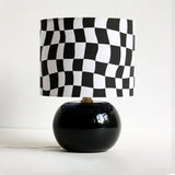 Geometric Table Lamp  Orange Glass Base with Checkerboard Shade - Product detail 42