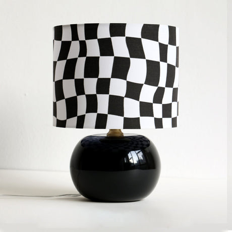 Geometric Table Lamp  Orange Glass Base with Checkerboard Shade - Product detail 42