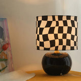 Geometric Table Lamp  Orange Glass Base with Checkerboard Shade - Product detail 29