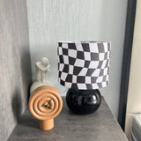 Geometric Table Lamp  Orange Glass Base with Checkerboard Shade - Product detail 24