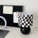 Geometric Table Lamp  Orange Glass Base with Checkerboard Shade - Product detail 26