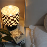 Geometric Table Lamp  Orange Glass Base with Checkerboard Shade - Product detail 28