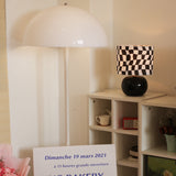 Geometric Table Lamp  Orange Glass Base with Checkerboard Shade - Product detail 31