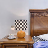 Geometric Table Lamp  Orange Glass Base with Checkerboard Shade - Product detail 32