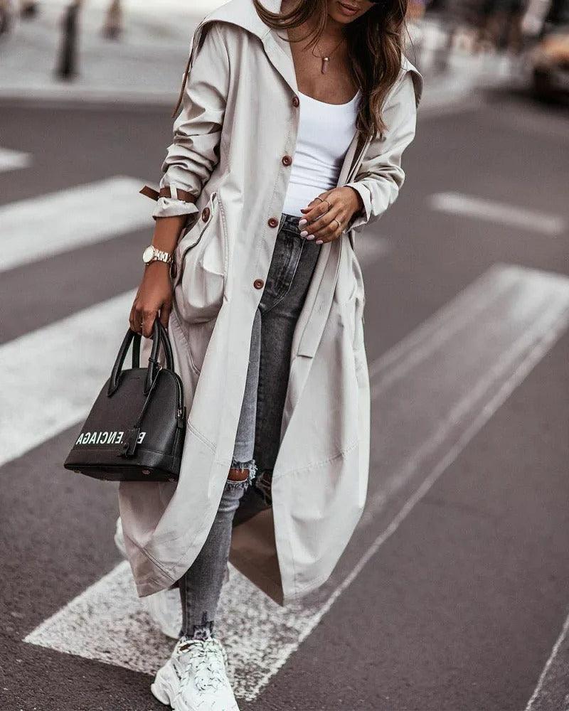 Urban Trench Coat  Lightweight Waterproof Longline Design - Product detail 4
