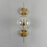 Modern Glass Wall Lamp  Brushed Brass with Clear Cylinder Shade - Product detail 9
