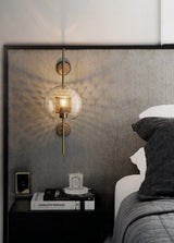 Modern Glass Wall Lamp  Brushed Brass with Clear Cylinder Shade - Product detail 10