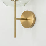 Modern Glass Wall Lamp  Brushed Brass with Clear Cylinder Shade - Product detail 17