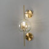 Modern Glass Wall Lamp  Brushed Brass with Clear Cylinder Shade - Product detail 7