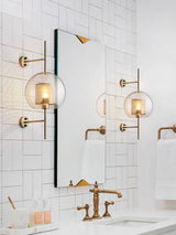 Modern Glass Wall Lamp  Brushed Brass with Clear Cylinder Shade - Product detail 14