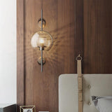 Modern Glass Wall Lamp  Brushed Brass with Clear Cylinder Shade - Product detail 6