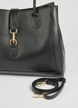 Classic Leather Tote Bag  Black Brushed Leather Gold Hardware - Product detail 5