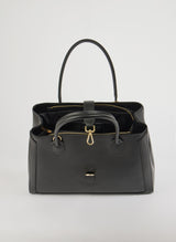 Classic Leather Tote Bag  Black Brushed Leather Gold Hardware - Product detail 7