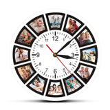 Photo Collage Wall Clock  12 Custom Memory Display - Product showcase