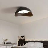 Modern LED Ceiling Light  Curved Black Metal Ring Design - Detailed view