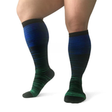 Gradient Compression Socks  Knee-High Support with Colorful Striped Design - Product example