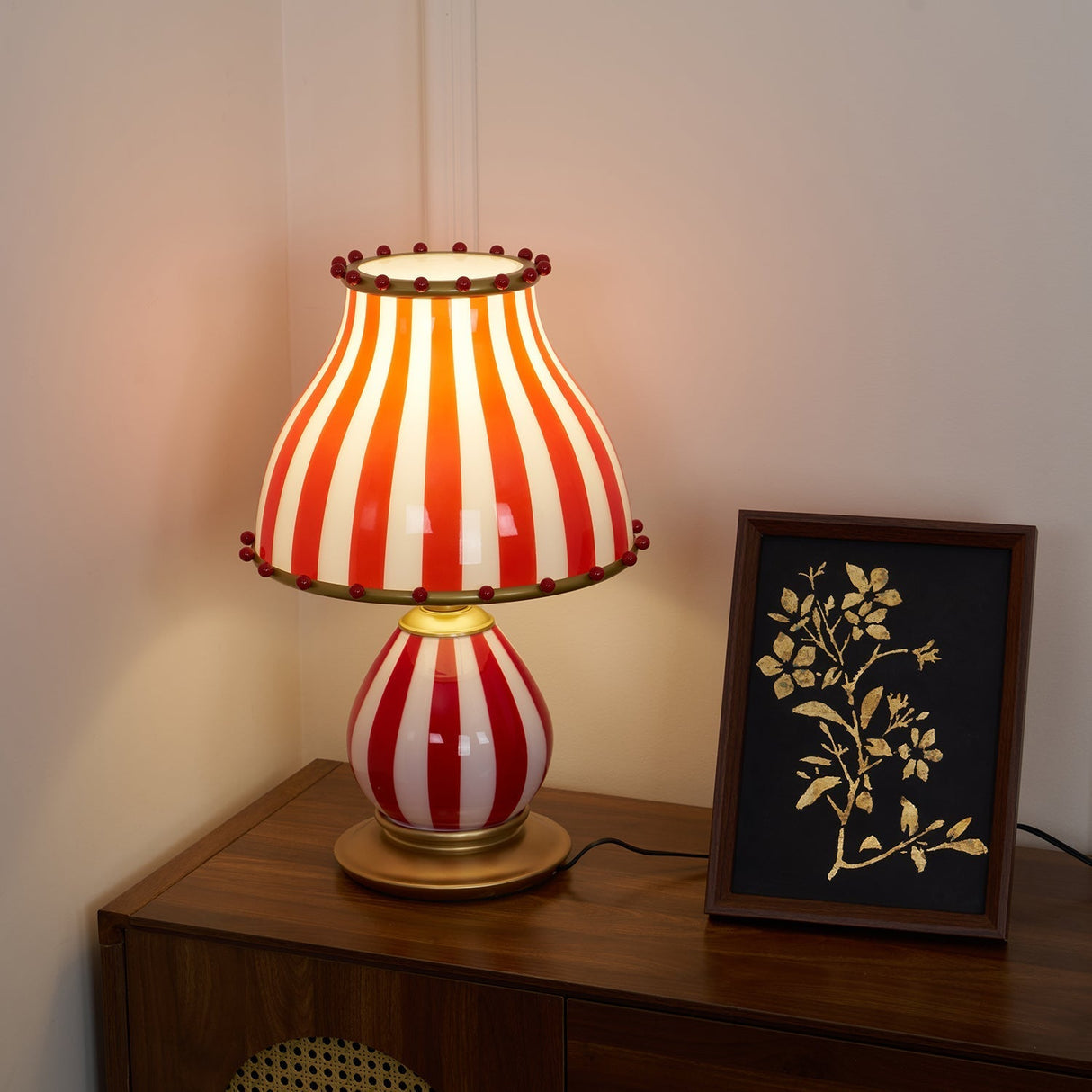 Striped Table Lamp  Red White Circus Design - Product detail 17