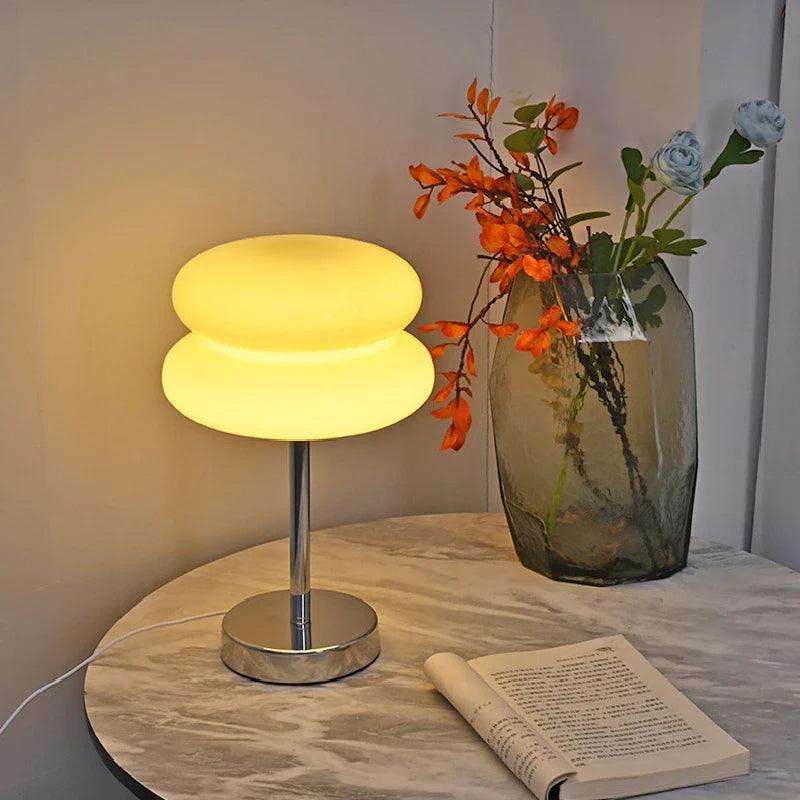 Modern Glass Table Lamp  Pink Double Ring Design - Product detail 8