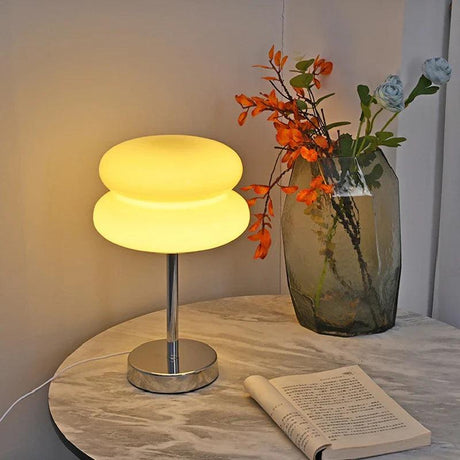 Modern Glass Table Lamp  Pink Double Ring Design - Product detail 8