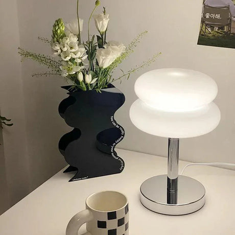 Modern Glass Table Lamp  Pink Double Ring Design - Product detail 11