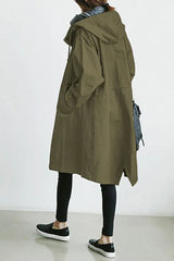 Minimalist Trench Coat  Oversized Hooded Design - Product example