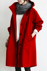 Minimalist Trench Coat  Oversized Hooded Design - Product detail 6
