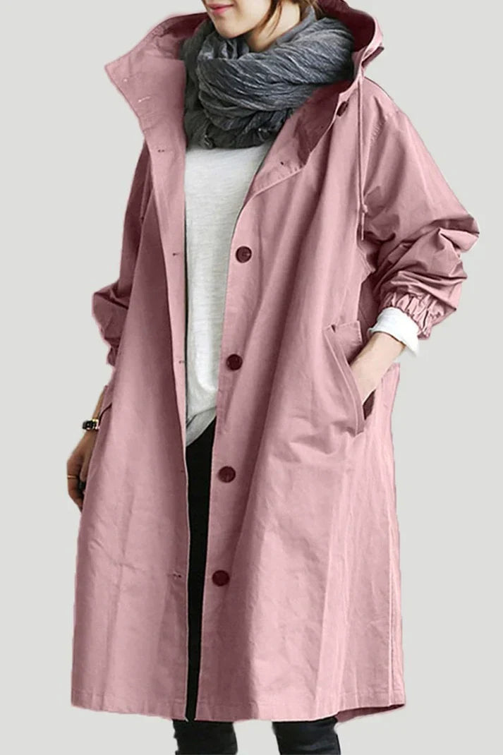 Minimalist Trench Coat  Oversized Hooded Design - Product detail 8