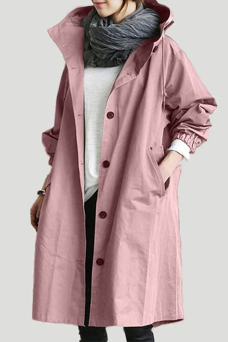 Minimalist Trench Coat  Oversized Hooded Design - Product detail 8