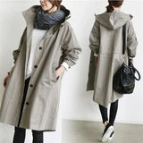 Minimalist Trench Coat  Oversized Hooded Design - Product detail 9