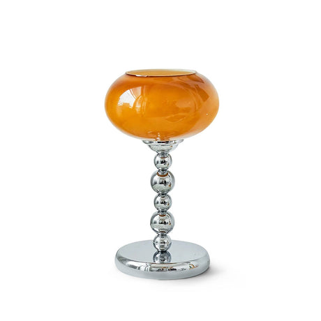 Space Age Table Lamp  Orange Glass Globe Chrome Stand - Product detail 18