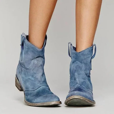 Western Ankle Boots  Distressed Suede Finish - Product example