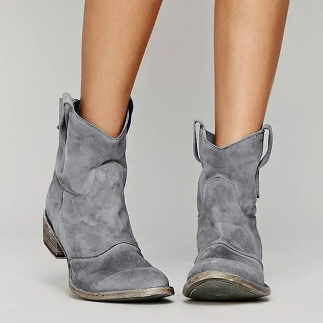 Western Ankle Boots  Distressed Suede Design - Product detail 4
