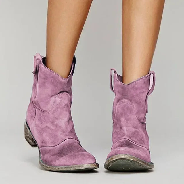 Western Ankle Boots  Distressed Suede Design - Product detail 5