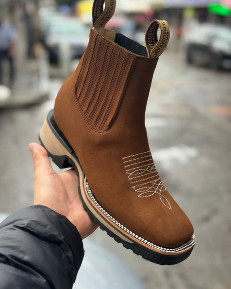 Western Leather Boots  Classic Chelsea Cowboy Design - Product showcase