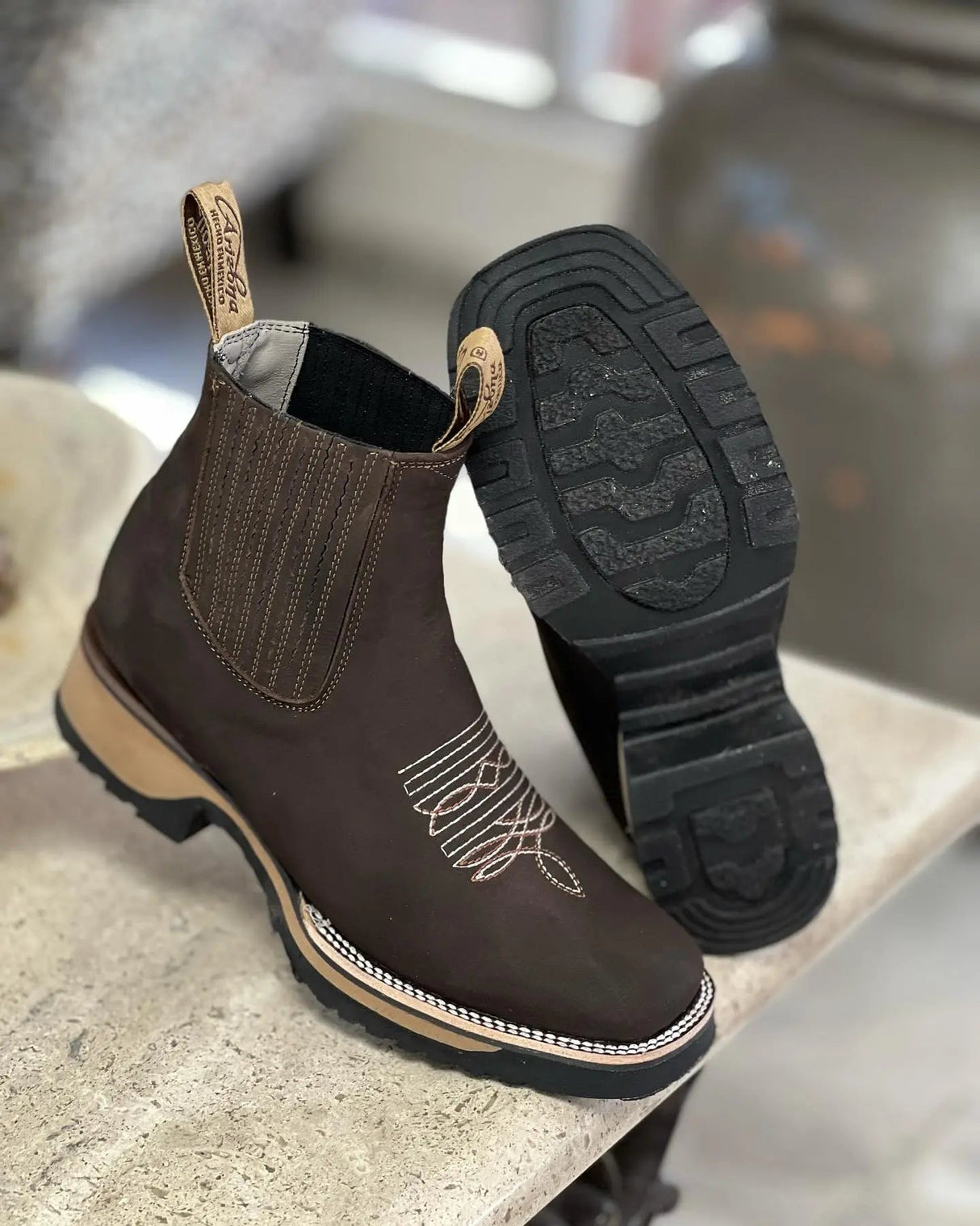 Western Leather Boots  Classic Chelsea Cowboy Design - Product example