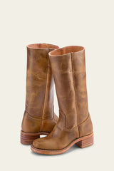 Vintage Leather Riding Boots  Cognac Brown Campus Style - Product showcase
