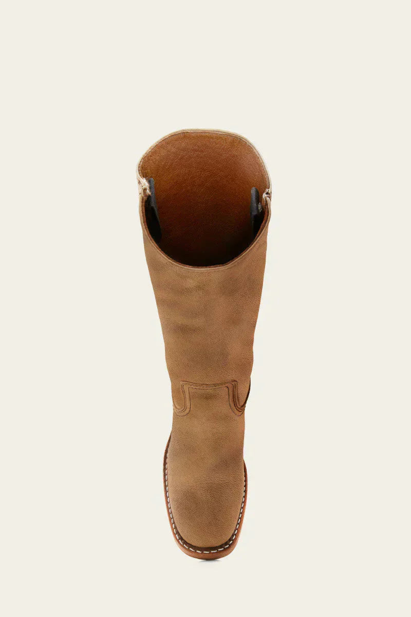 Classic Leather Campus Boots  Tan Full-Grain Block Heel Design - Product example